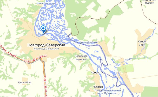 Новгород-Северский на карте