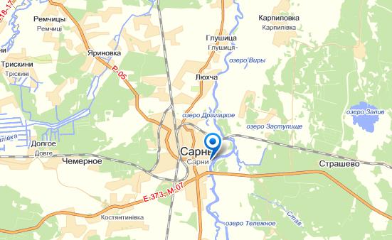Сарны на карте