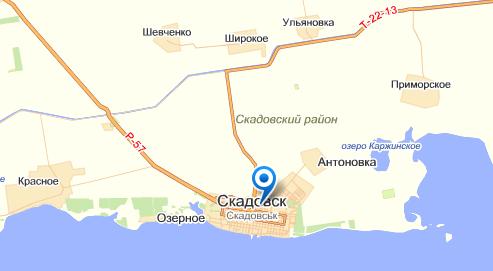 Скадовск на карте