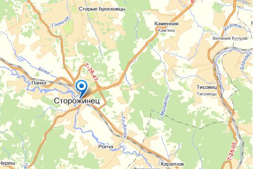 Сторожинец на карте