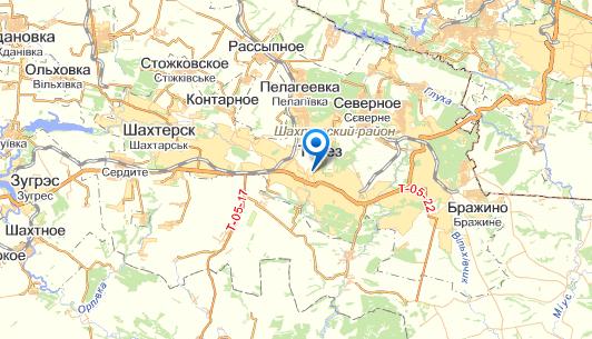 Торез на карте
