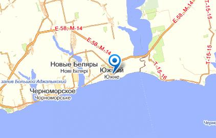 Южный на карте