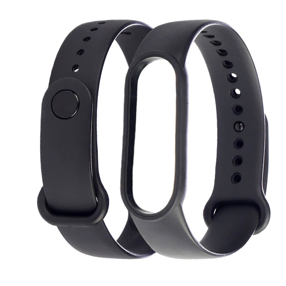 Ремешок Xiaomi Mi Band 5, Mi Band 6, силиконовый, чорний