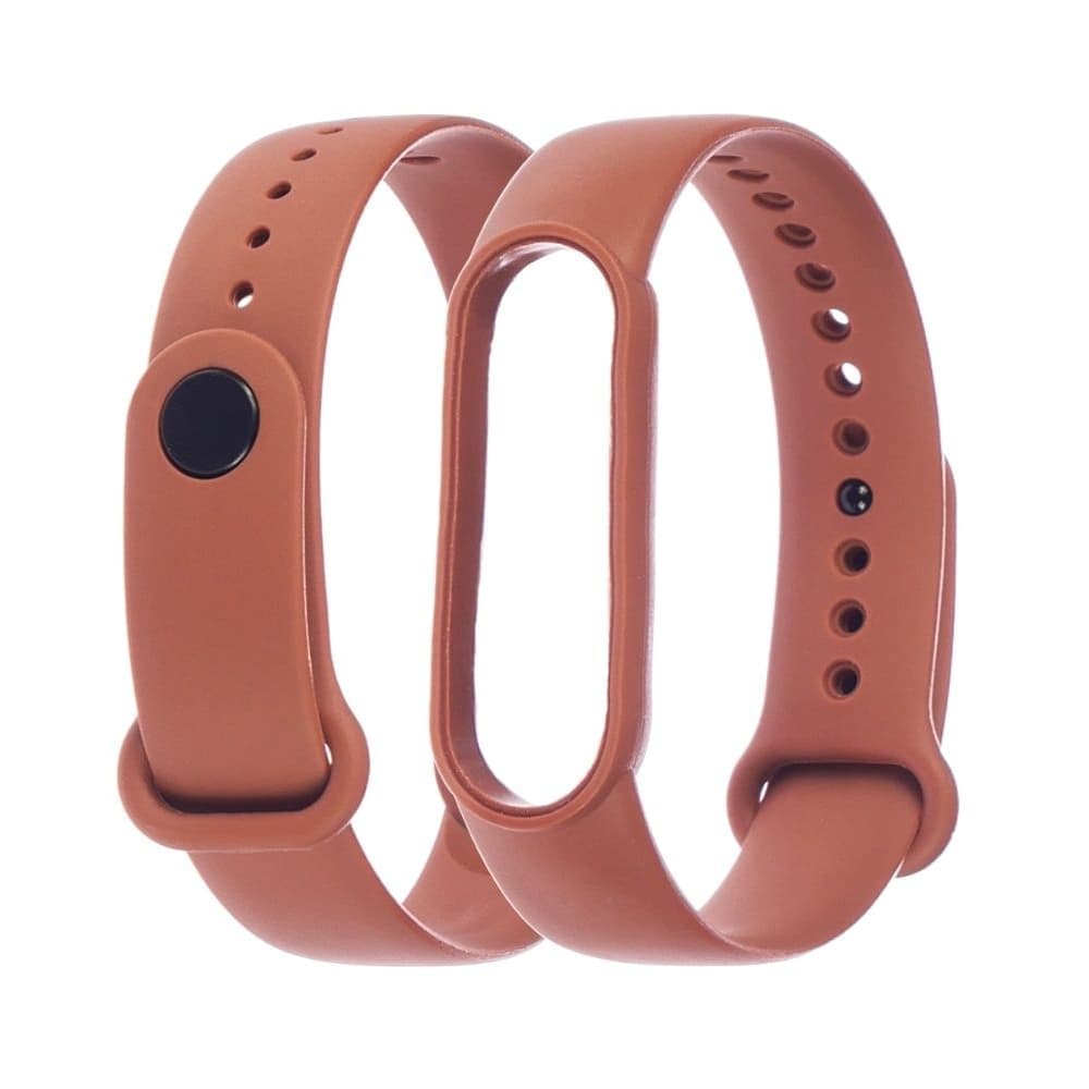 Ремешок Xiaomi Mi Band 5, Mi Band 6, силиконовый, коричневый