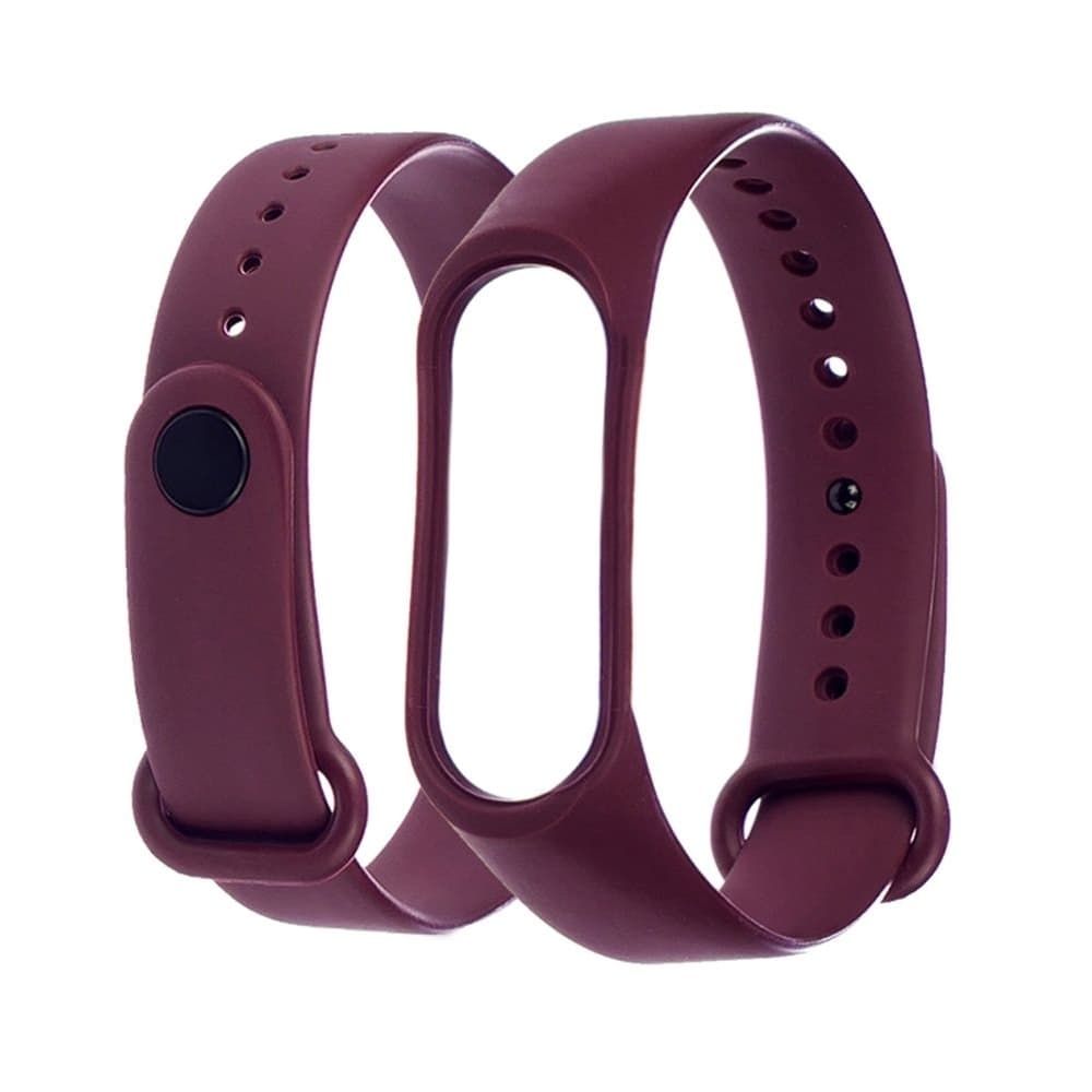 Ремешок Xiaomi Mi Band 3, Mi Band 4, силиконовый, бордовый