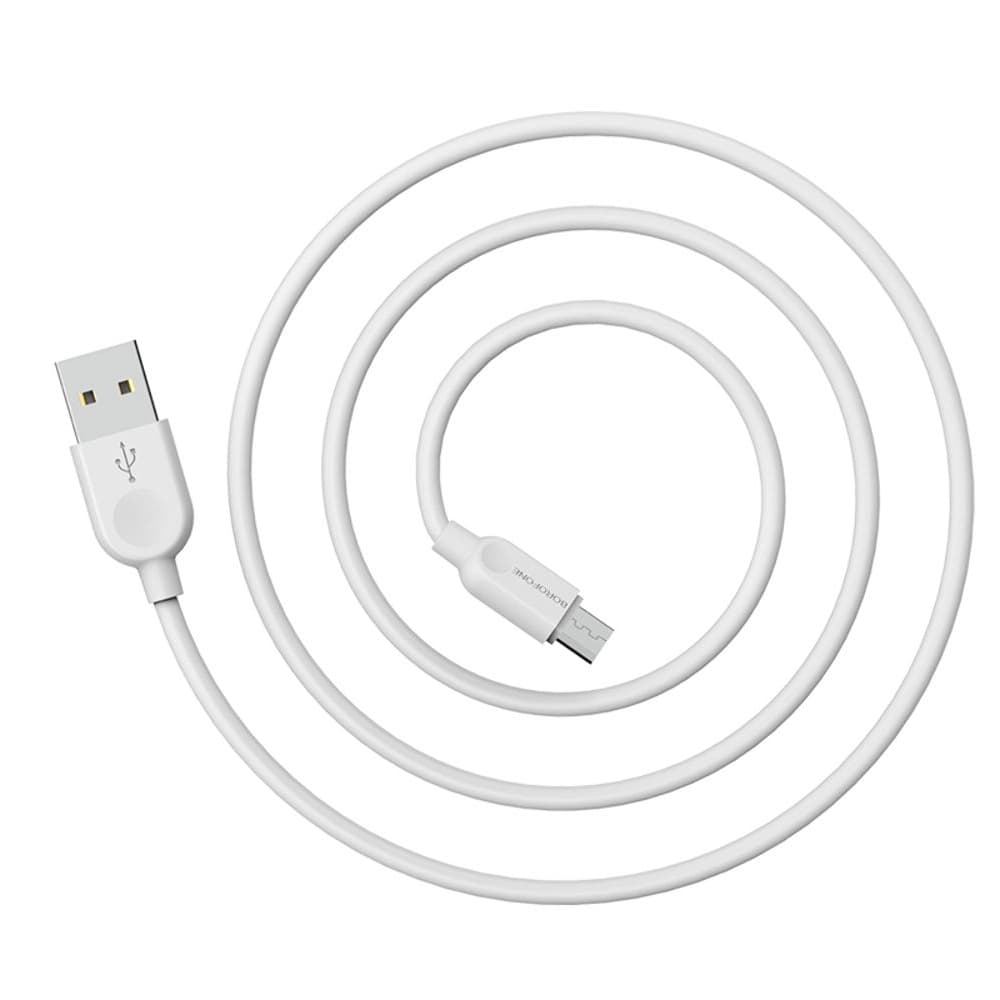 USB-кабель Borofone BX14, Micro-USB, 2.4 А, 100 см, білий