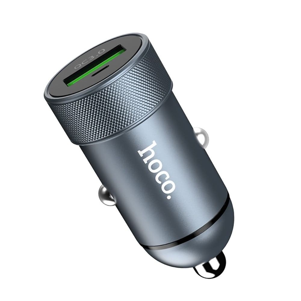 Автомобильний зарядний пристрій Hoco Z32, 1 USB, Quick Charge 3.0 (18 Вт), серое | зарядка, зарядное устройство