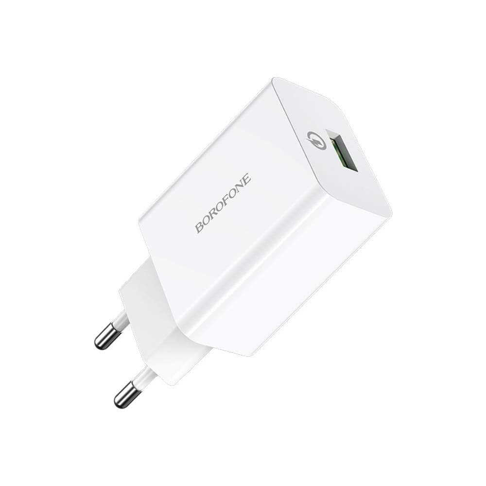 Сетевое зарядное устройство Borofone BA21A, 1 USB, 18 Вт, Quick Charge 3.0, белое