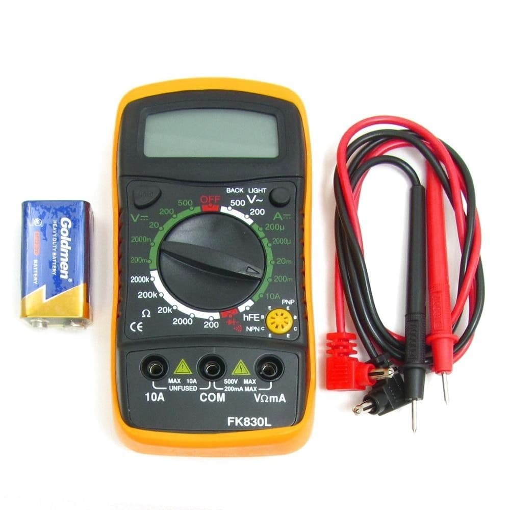 Мультиметр цифровой FK830L/XL830L/MAS830L, с подсветкой, ток до 10A