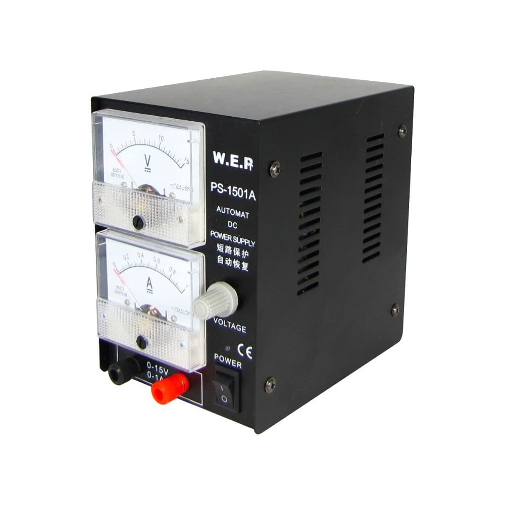 Блок питания WEP PS-1501A, с аналоговой индикацией, компактный