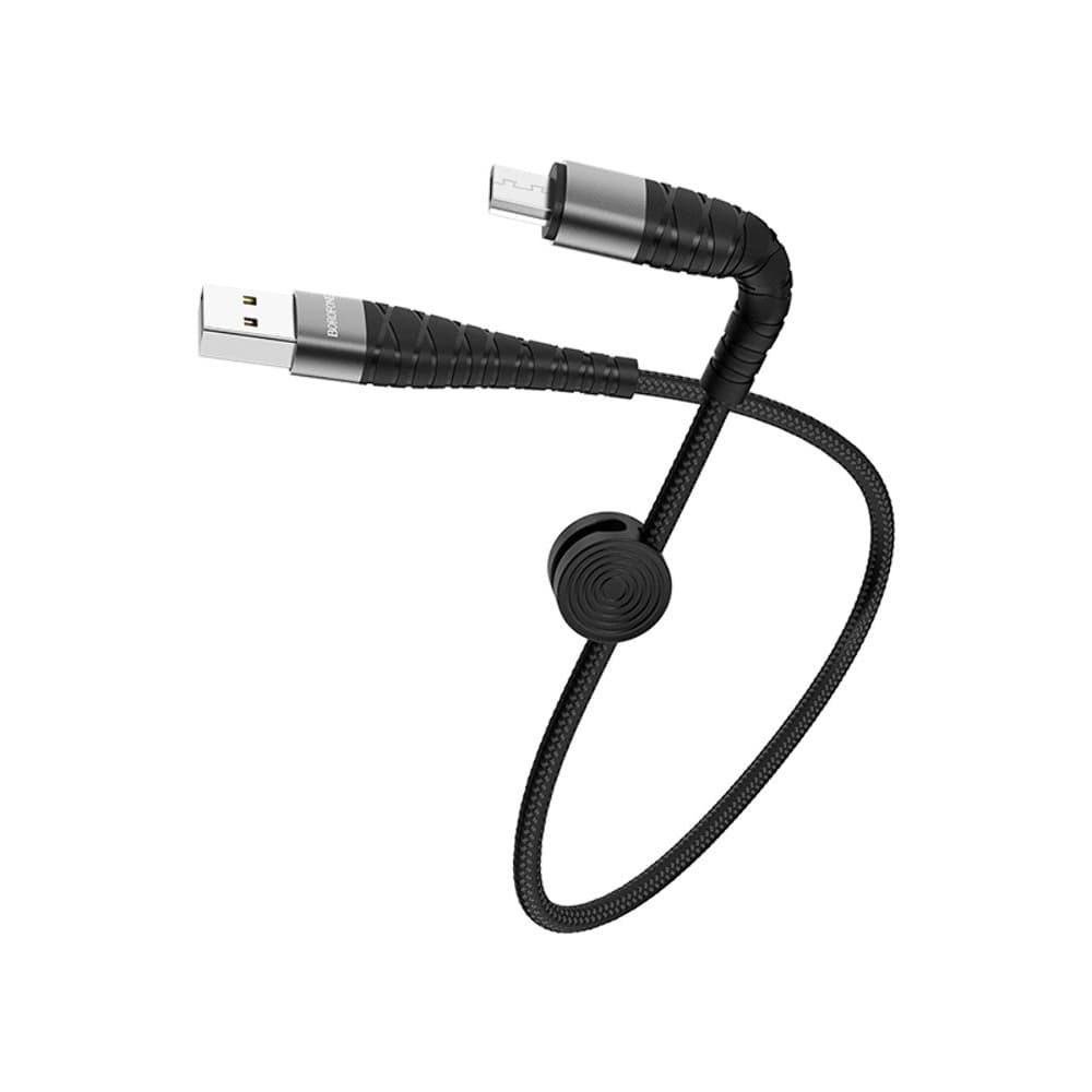 USB-кабель Borofone BX32, Micro-USB, 5.0 А, 25 см, чорний