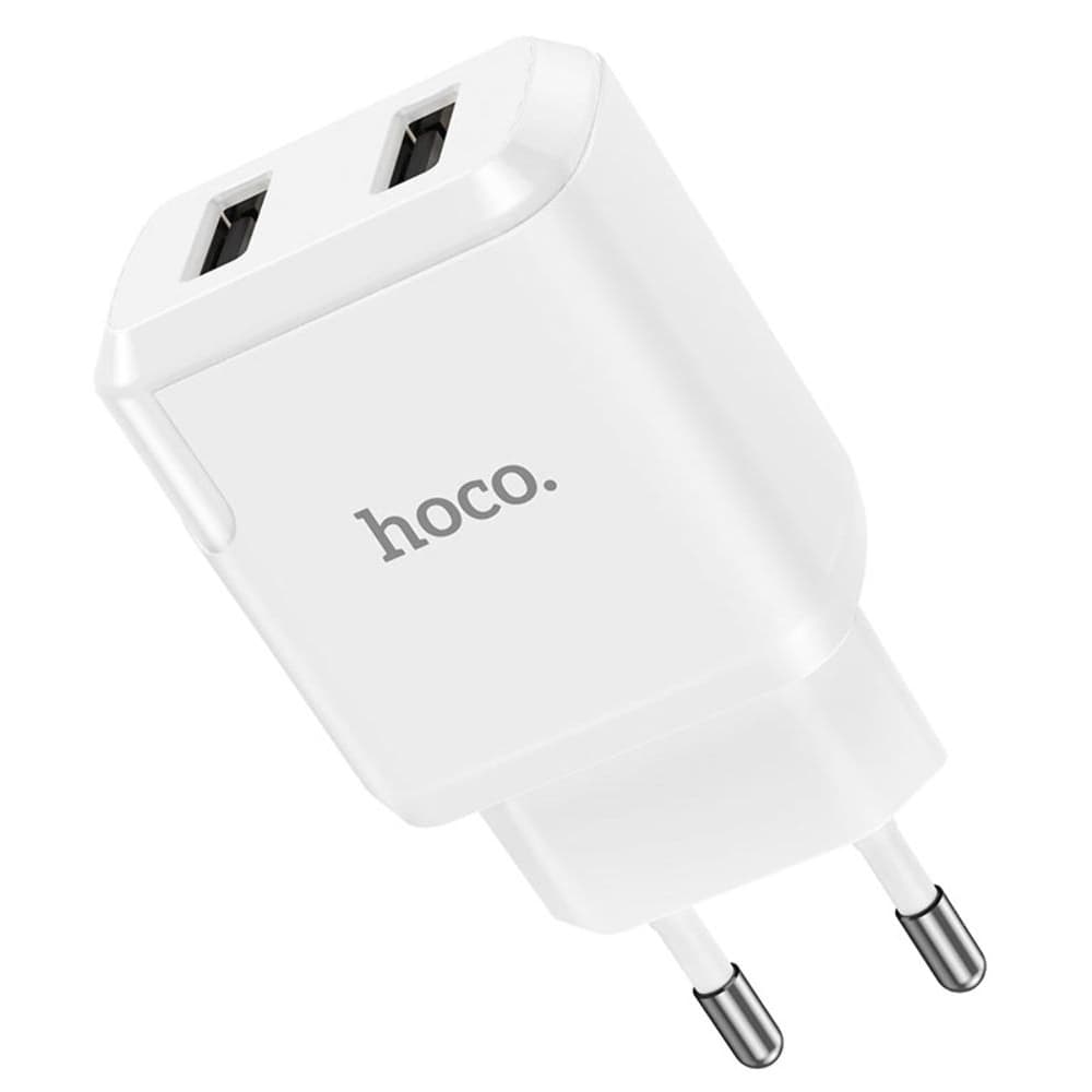 Сетевое зарядное устройство Hoco N7, 2 USB, 2.1 А, 10.5 Вт, белое