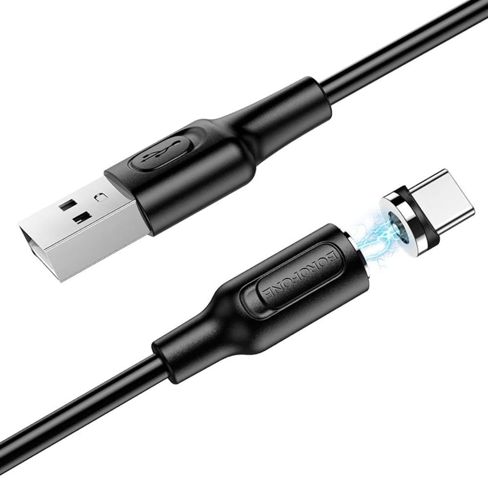 USB-кабель, Borofone BX41, Type-C, 100 см, 3.0 А, магнитный, чорний