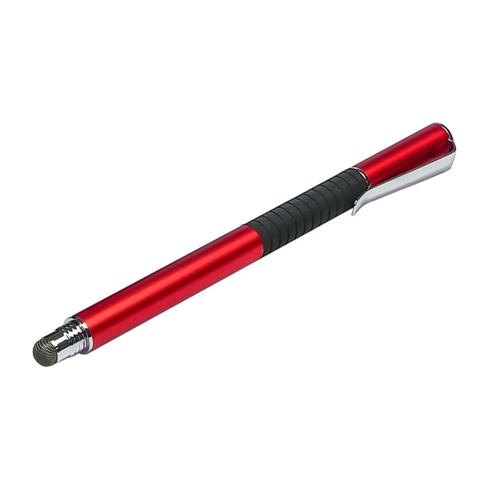 Стилус емкостный, высокоточный, Jot Pro, двусторонний, алюминиевый, с креплением, красный