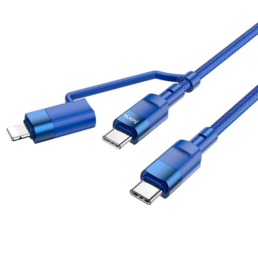 USB-кабель Hoco U106, Type-C на Type-C, Type-C на Lightning, 100 см, Power Delivery (100 Вт), синій