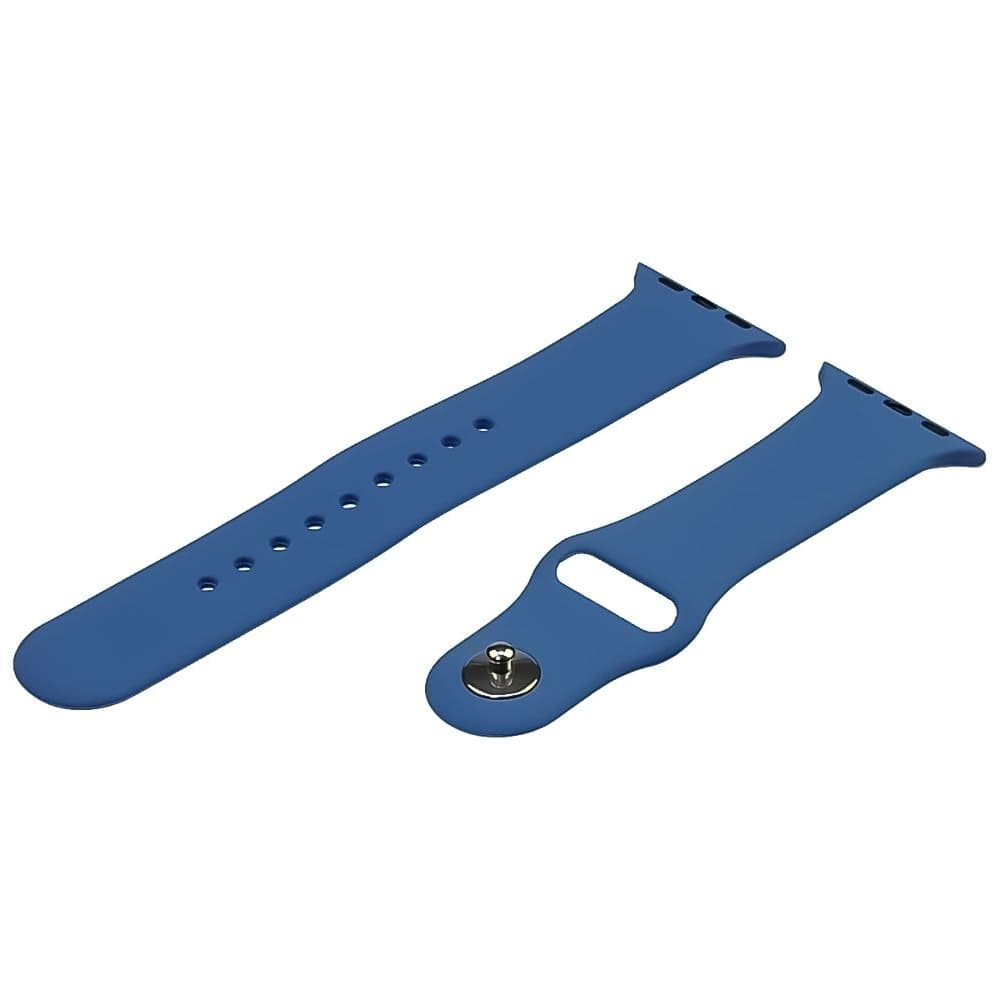 Ремінець силіконовий для Apple Watch Sport Band 38/ 40/ 41 мм, розмір L, синій | ремешок силиконовый