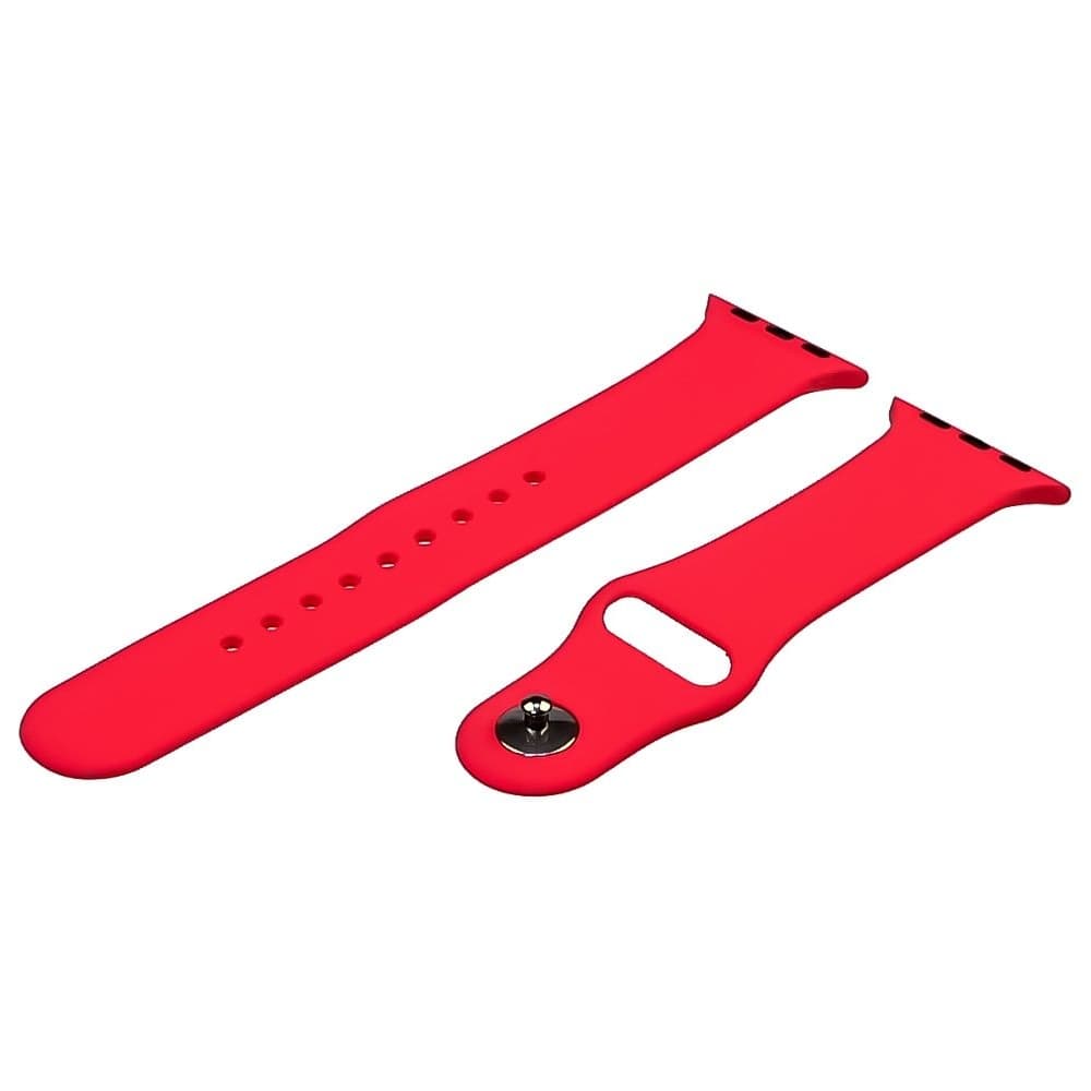 Ремінець силіконовий для Apple Watch Sport Band, 42 мм, 44 мм, 45 мм, розмір L, червоний | ремешок силиконовый
