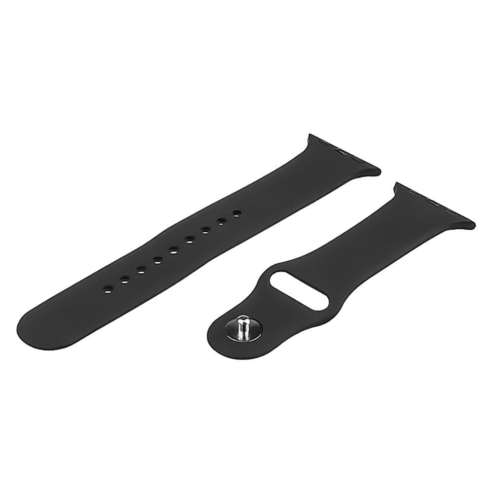 Ремінець силіконовий для Apple Watch Sport Band, 42 мм, 44 мм, 45 мм, розмір S, чорний | ремешок силиконовый