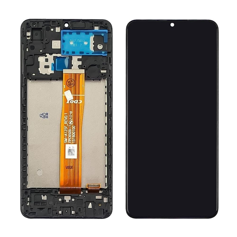Дисплей Samsung SM-A125 Galaxy A12, чорний | з тачскріном | в передній панелі | Original (PRC), A125F_REV0.1 FPC6509-1 | дисплейный модуль, экран