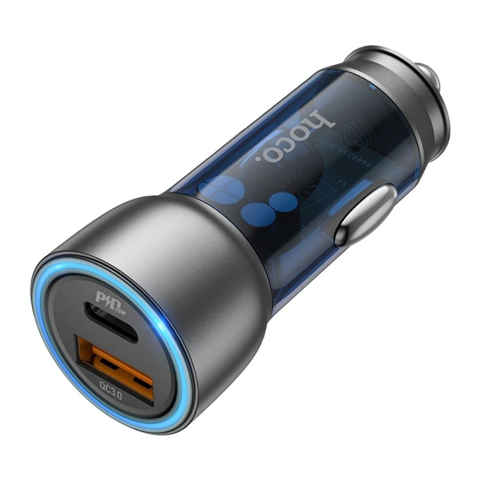 Автомобильний зарядний пристрій Hoco NZ8, 43 Вт, Power Delivery (25 Вт), Quick Charge 3.0, синее | зарядка, зарядное устройство