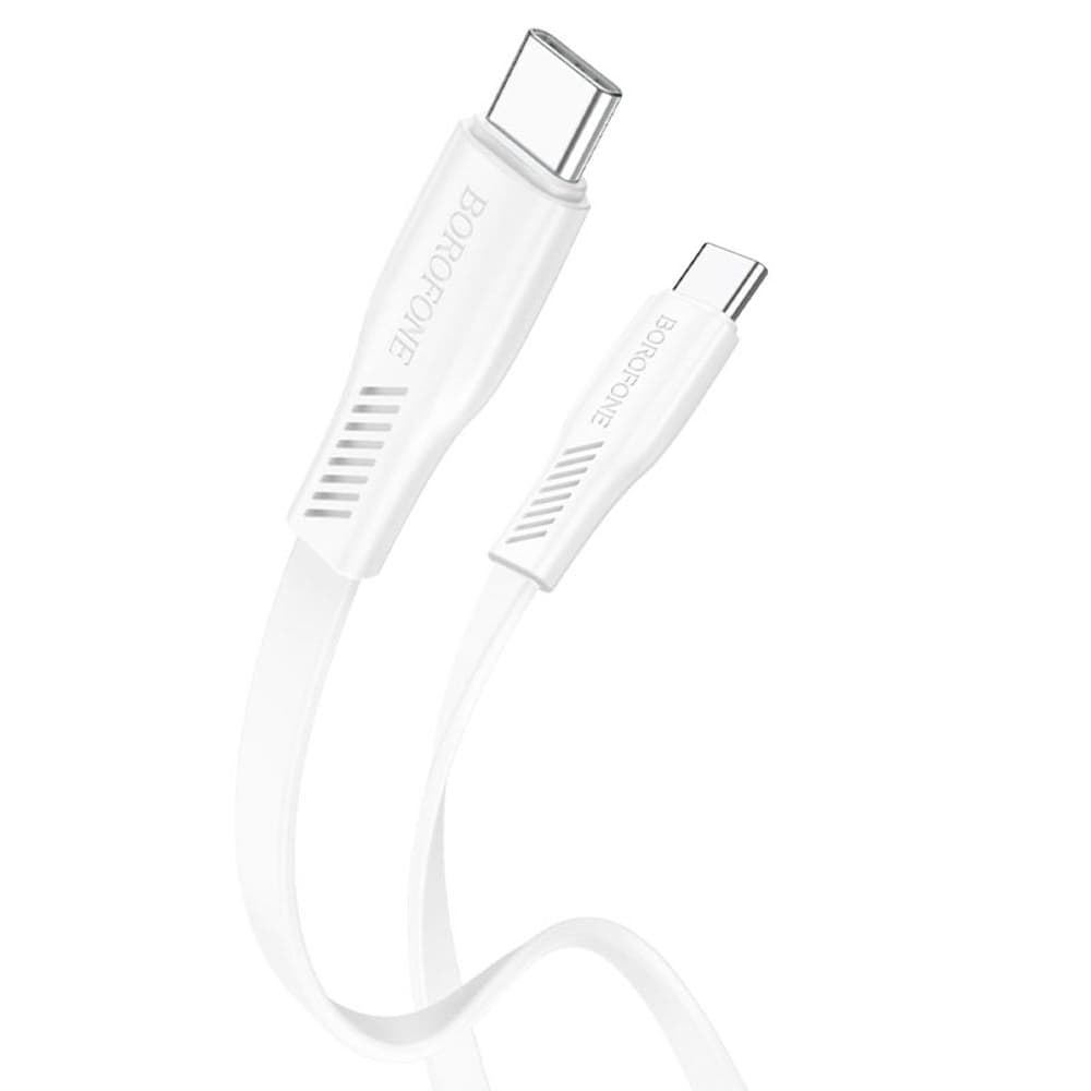 USB-кабель Borofone BX85, Type-C на Type-C, Power Delivery (60 Вт), поддерживает Mi Turbo Mode, 100 см, білий