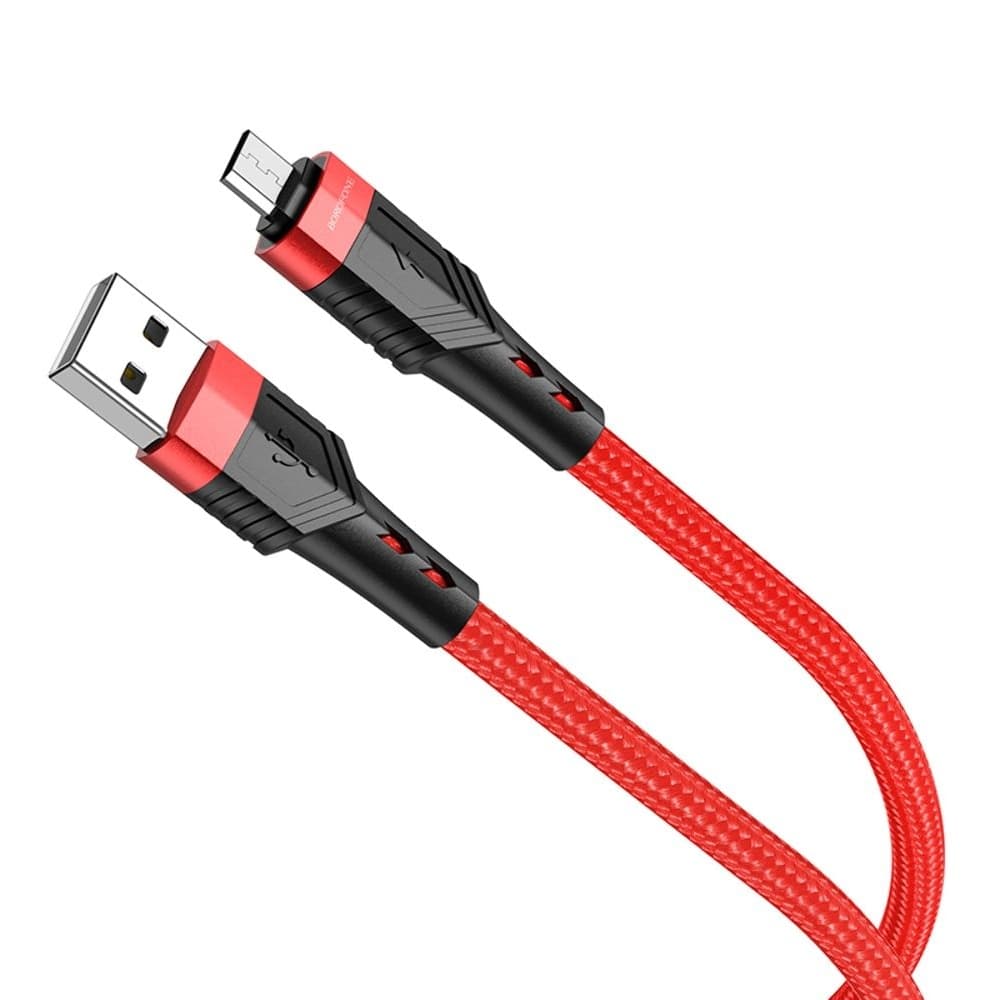 USB-кабель Borofone BU35, Micro-USB, 2.4 А, 120 см, красный