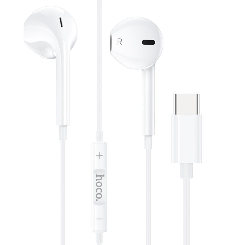 Наушники Hoco M80, проводные, вкладыши, с микрофоном, Type-C, белые
