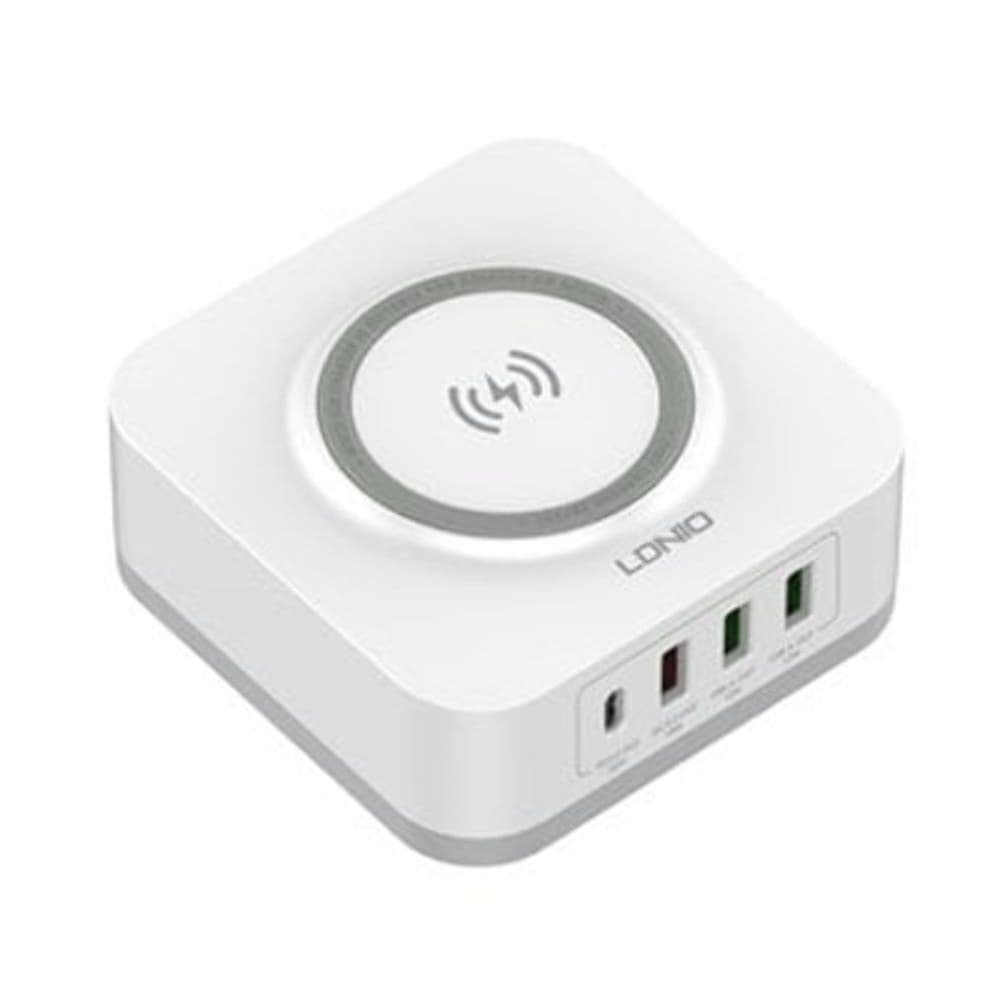 Бездротовий зарядний пристрій Ldnio AW004, 3 USB, 1 Type-C, Quick Charge, Power Delivery, 32 Вт, белое | беспроводное зарядное устройство