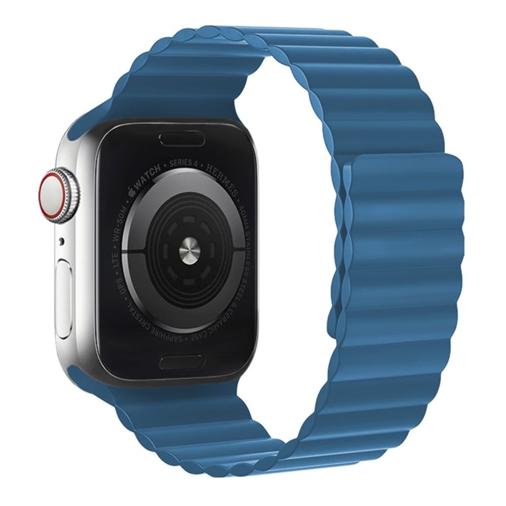 Ремінець силіконовий Hoco iWatch WA07 magnetic, 38, 40, 41 мм, blue | ремешок силиконовый