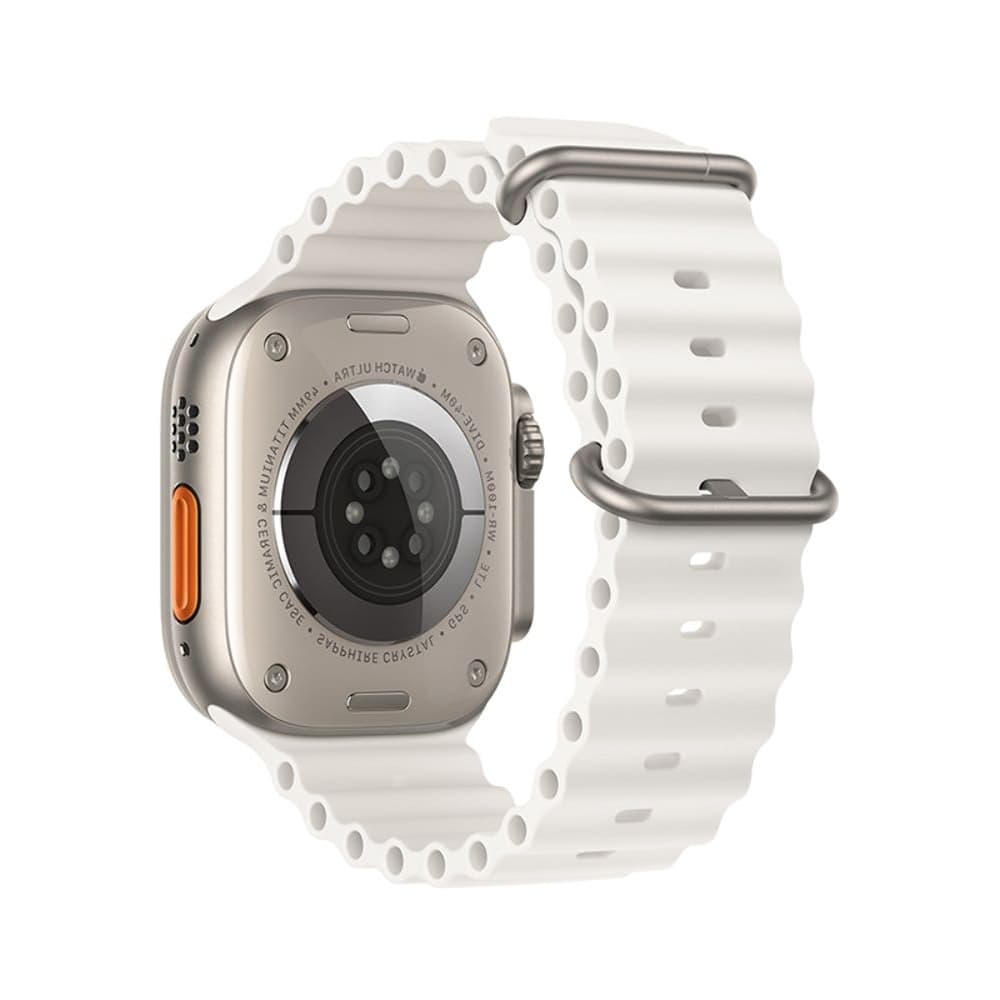 Ремінець силіконовий Hoco iWatch WA12 marine double buckle, 38, 40, 41 мм, білий | ремешок силиконовый