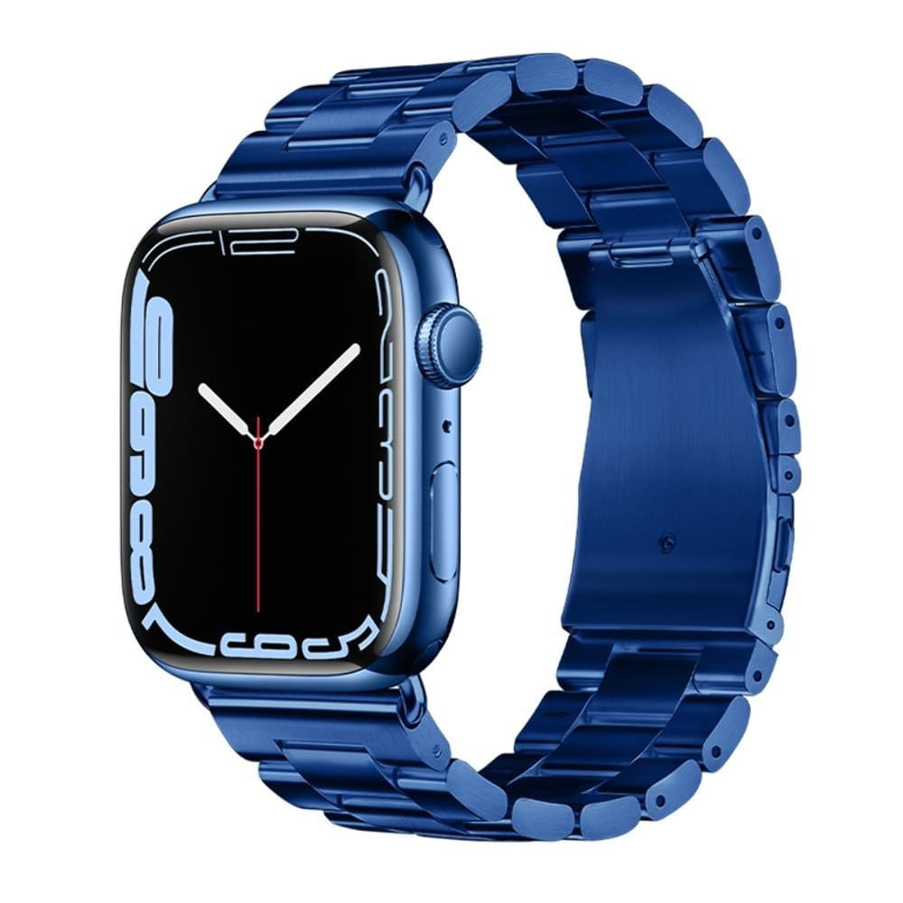 Ремешок металлический Hoco iWatch WA10 three-bead 42, 44, 45, 49 мм, синій
