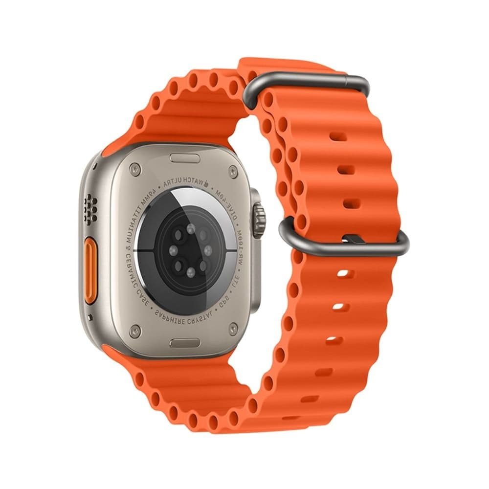 Ремінець силіконовий Hoco iWatch WA12 marine double buckle, 38, 40, 41 мм, помаранчевий | ремешок силиконовый