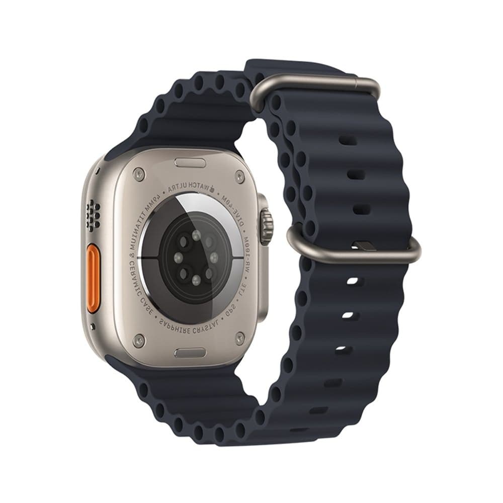 Ремінець силіконовий Hoco iWatch WA12 marine double buckle, 42, 44, 45, 49 мм, midnight blue | ремешок силиконовый