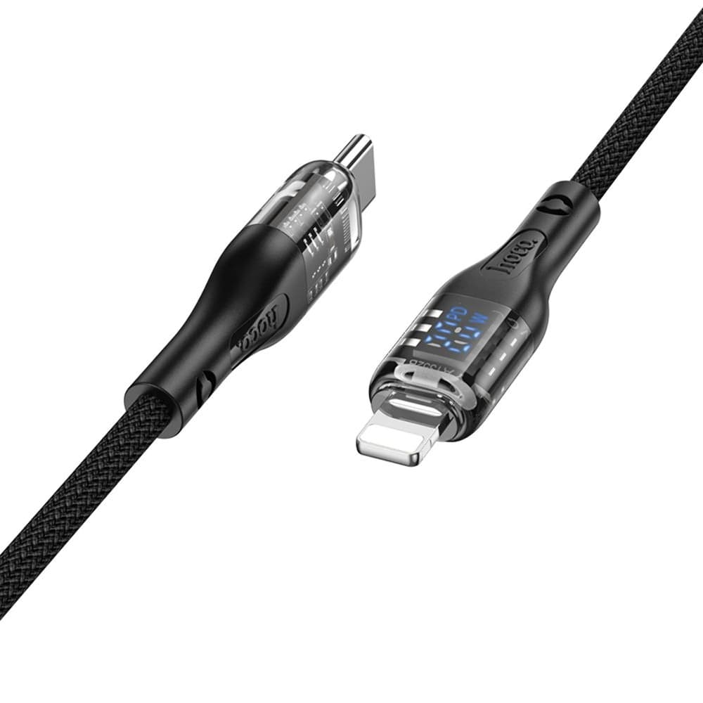 USB-кабель Hoco U115, Type-C на Lightning, 120 см, с дисплеем, чорний