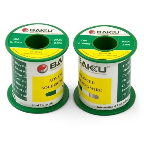 Baku BK-10004 - припой sn 97%, ag 0,3%, 100 г, 0,4 мм, флюс 2%, cu 0,7%