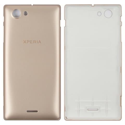 Задняя крышка Sony ST26i Xperia J, золотистая, Original (PRC) | корпус, панель аккумулятора, АКБ, батареи