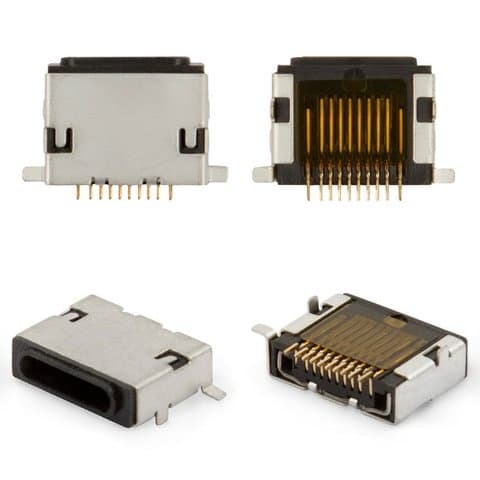Коннектор зарядки China-iPhone 5, чорний, 10 pin, (гнездо, разъем, слот)