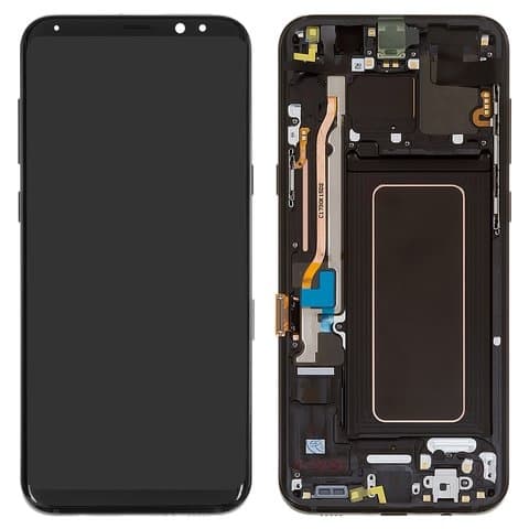 Дисплей Samsung SM-G955 Galaxy S8 Plus, чорний | з тачскріном | в передній панелі | Original (PRC), SUPER AMOLED, Midnight Black | дисплейный модуль, экран