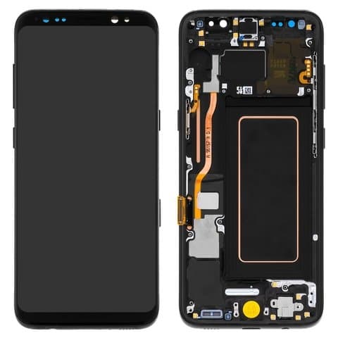 Дисплей Samsung SM-G950 Galaxy S8, чорний, Midnight Black | з тачскріном | в передній панелі | Original (PRC), AMOLED | дисплейный модуль, экран