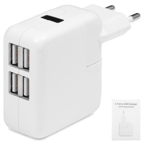 Сетевое зарядное устройство Apple, 4 USB, белое