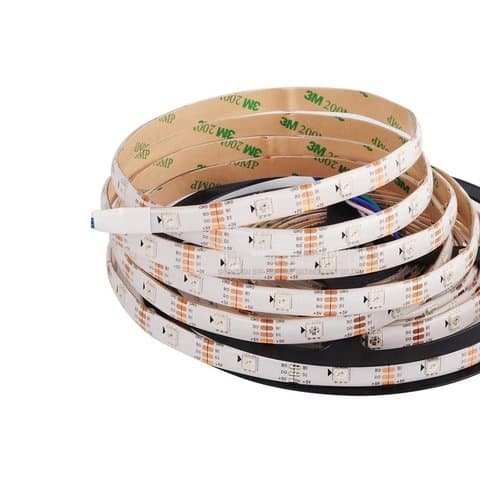Светодиодная лента RGB SMD5050, WS2813 (белая, с управлением, IP65, 5 В, 30 диодов/м, 5 м)