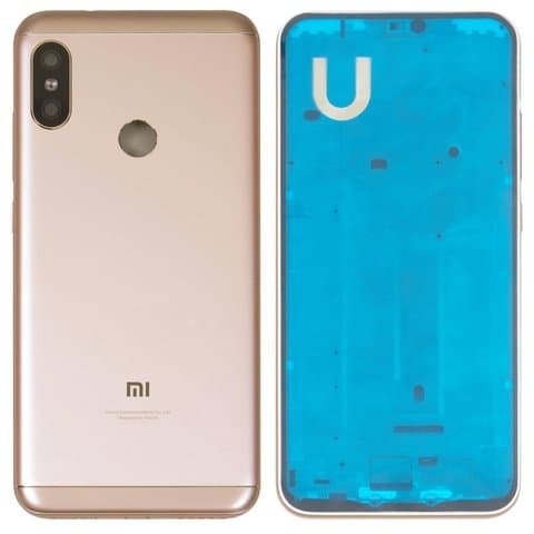 Корпус Xiaomi Mi A2 Lite, Redmi 6 Pro, M1805D1SG, золотистий, Original (PRC), (панель, панели)