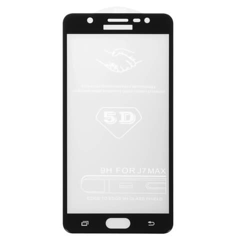 Закаленное защитное стекло Samsung SM-G615 Galaxy J7 Max, черное, совместимо с чехлом