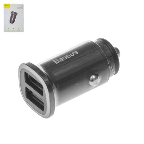Автомобильний зарядний пристрій Baseus BS-C15Q, 2 USB, 4,5 В; 5 А/5 В; 4.5 А/9 В; 3 А/12 В; 2.0 А, черное, Quick Charge, CCALL-DS01 | зарядка, зарядное устройство