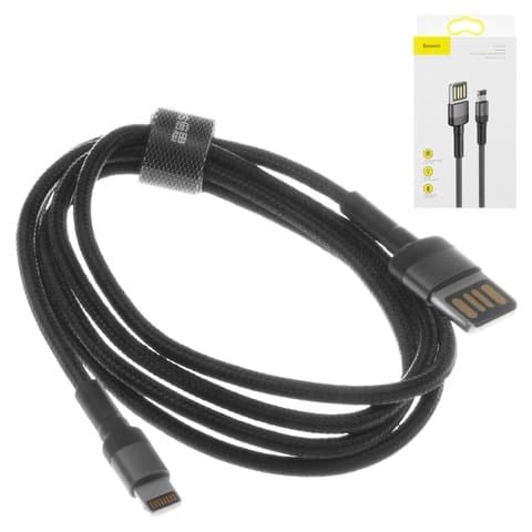USB-кабель Baseus, Lightning, 100 см, в нейлоновой оплетке, 2.4 А, чорний, #CALKLF-GG1