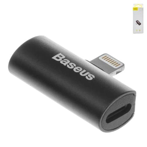 Адаптер Baseus L46, не поддерживает функции микрофона, Lightning на Dual Lightning 2 в1, Lightning, чорний, 2 A, #CAL46-01