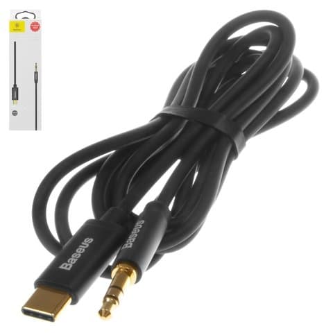 AUX-кабель Baseus M01, Type-C, Jack 3.5 мм, 120 см, чорний, #CAM01-01