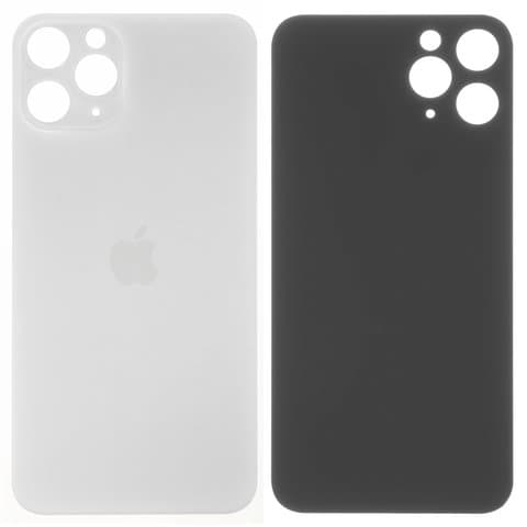 Задня панель Apple iPhone 11 Pro, біла, серебристая, Matte Silver, не потрібно знімати скло камери, big hole, Original (PRC) | корпус, крышка аккумулятора, АКБ, батареи