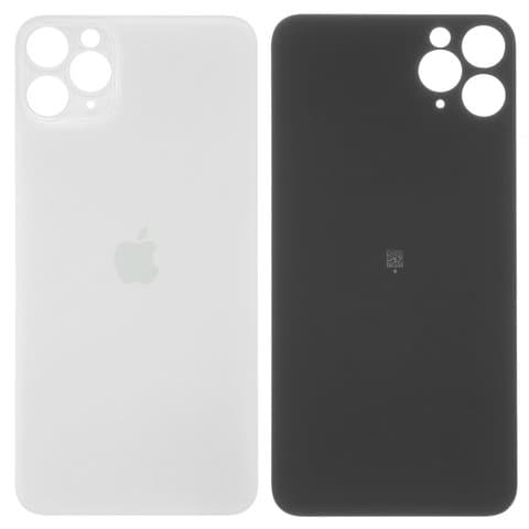 Задня панель Apple iPhone 11 Pro Max, серебристая, біла, Matte Silver, не потрібно знімати скло камери, big hole, Original (PRC) | корпус, крышка аккумулятора, АКБ, батареи