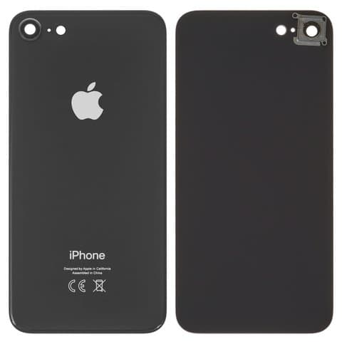 Задня панель Apple iPhone 8, чорна, Space Gray, із склом камери, Original (PRC) | корпус, крышка аккумулятора, АКБ, батареи